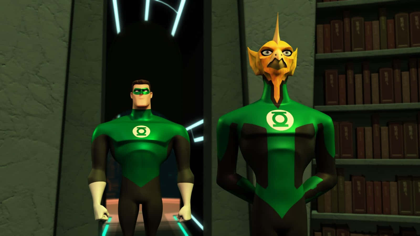 Green Lantern The Animated Series Hal And Tomar-Re Wallpaper
