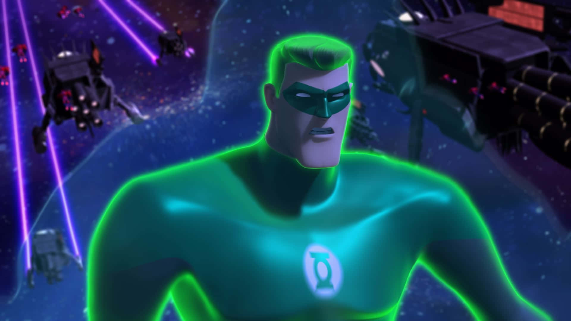 Green Lantern The Animated Series Hal Jordan Surrounded Wallpaper