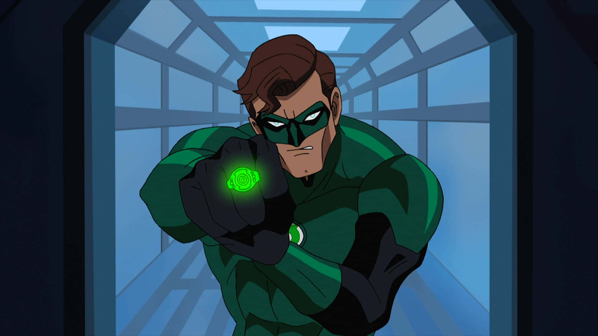 Green Lantern The Animated Series Hal Pointing Ring Wallpaper