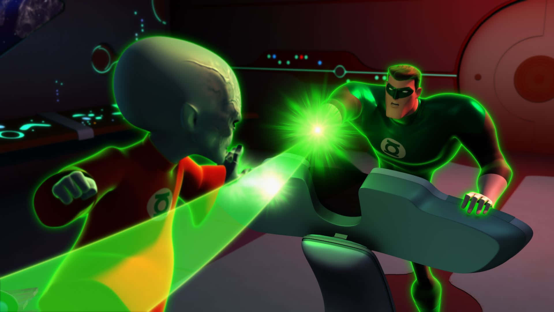 Green Lantern The Animated Series Hal VS Guardian Wallpaper