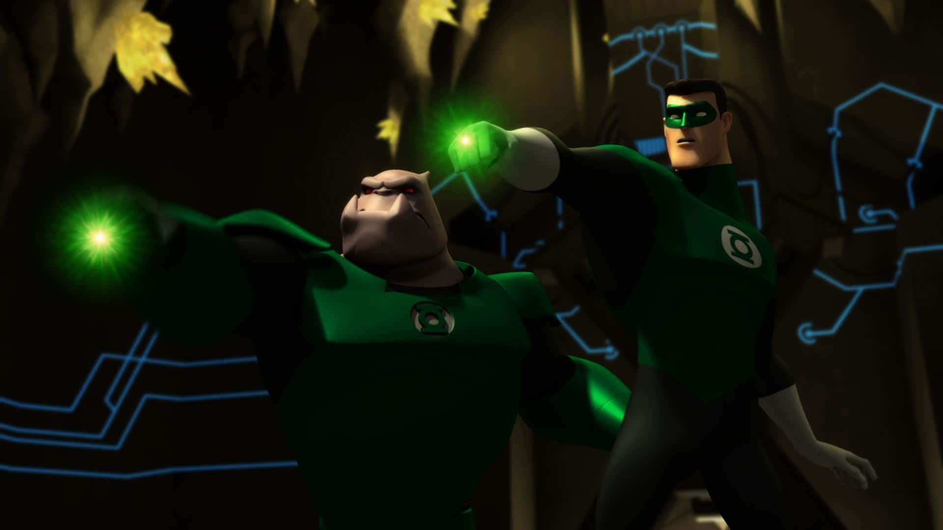 Green Lantern The Animated Series Kilowog And Hal Wallpaper