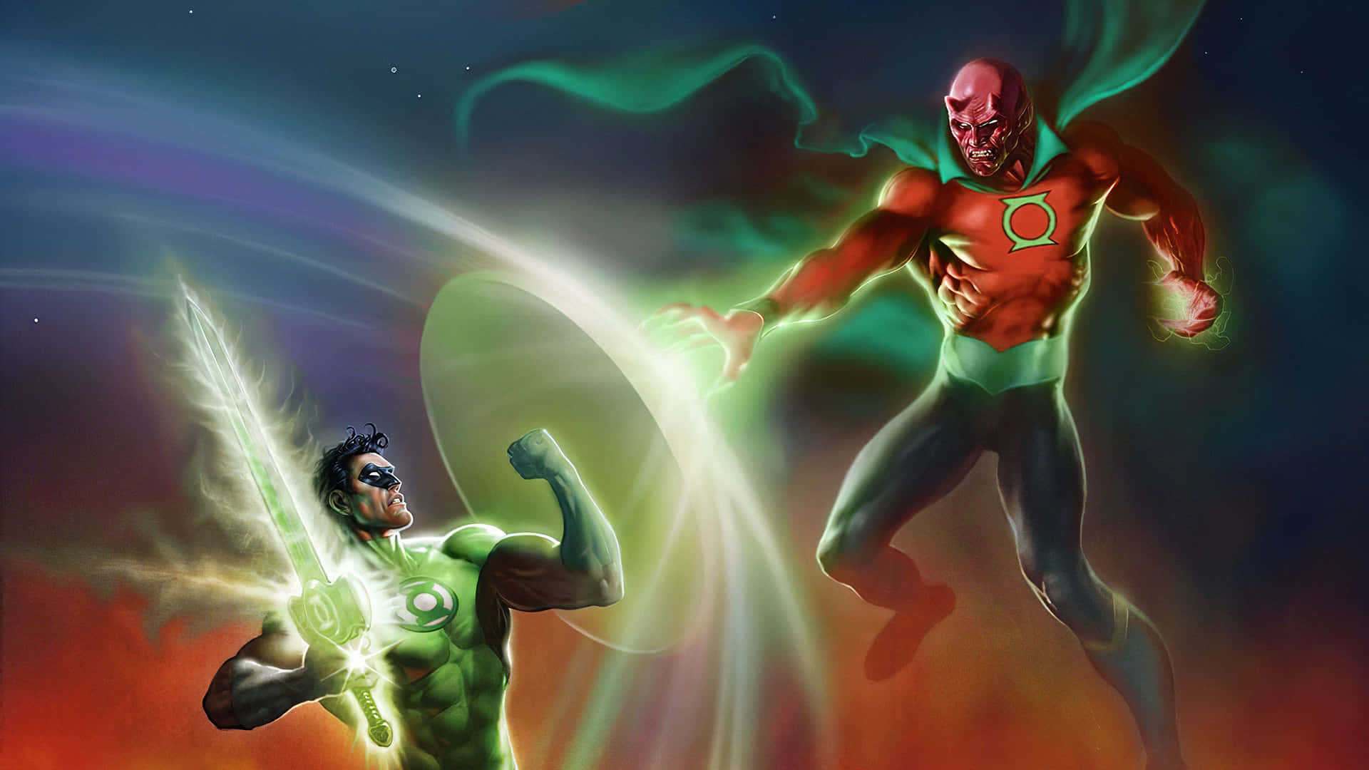 Green Lantern The Animated Series VS Red Villain Wallpaper