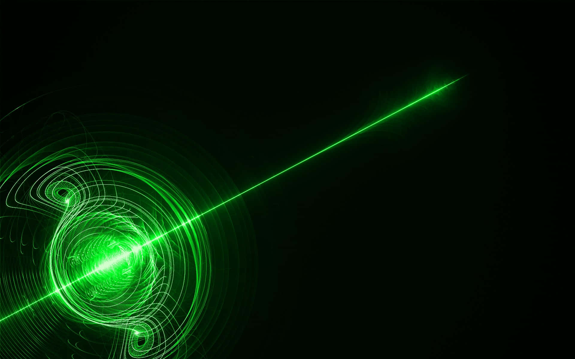 Green Laser Light Spiral Pattern Wallpaper