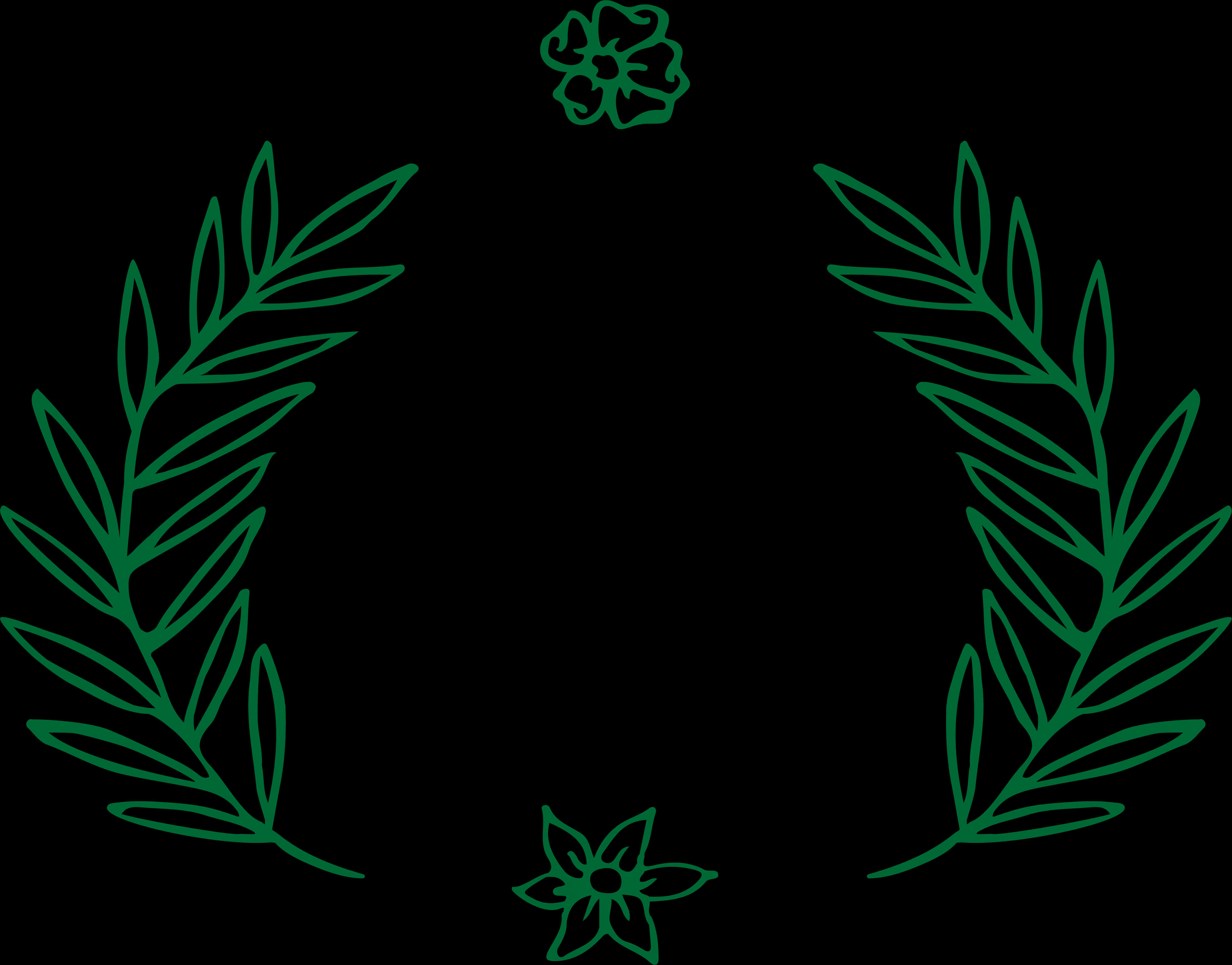 Green Laurel Wreath Frame PNG