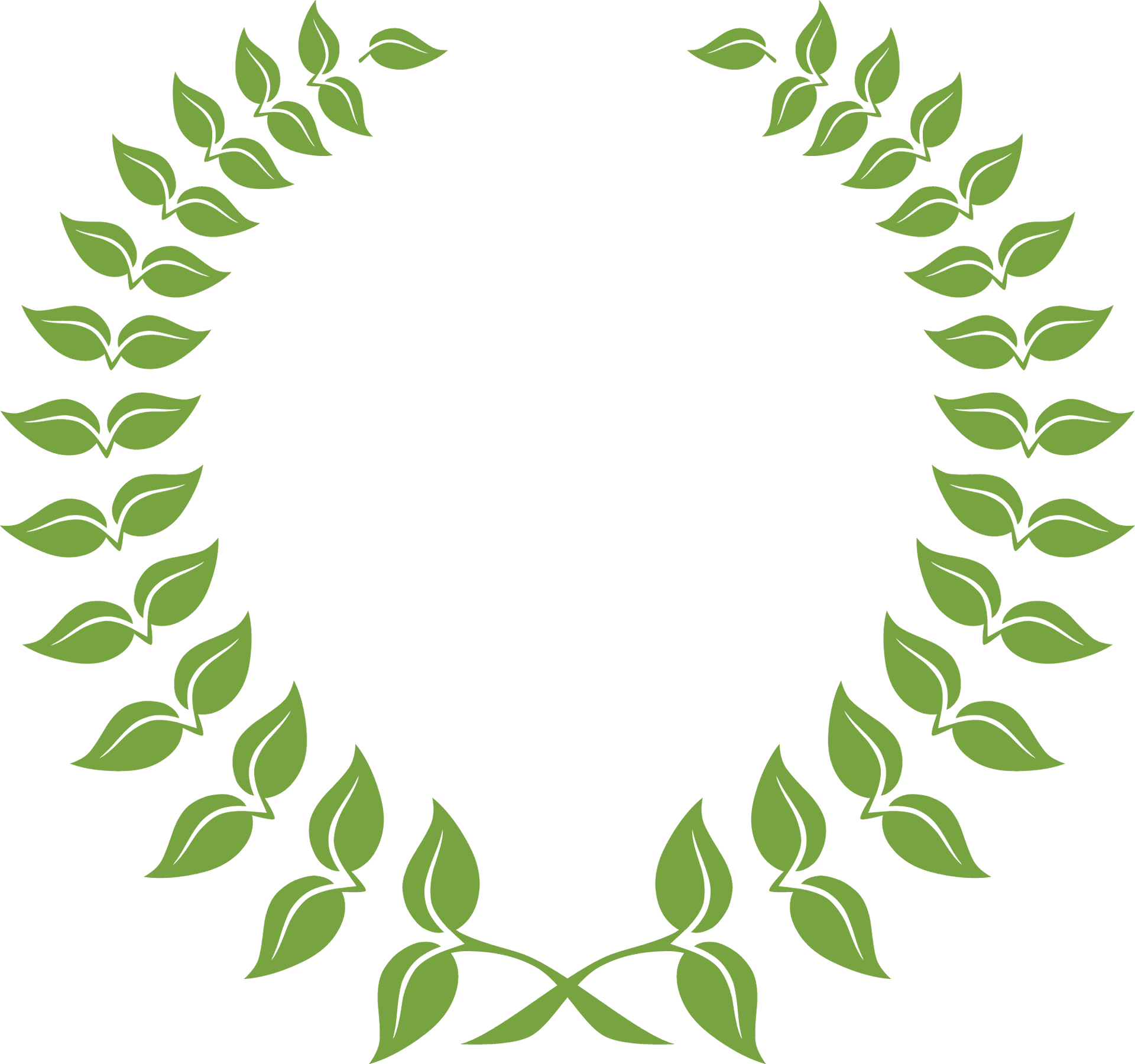 Green Laurel Wreath Graphic PNG