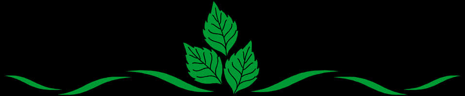 Green Leaf Border Design PNG