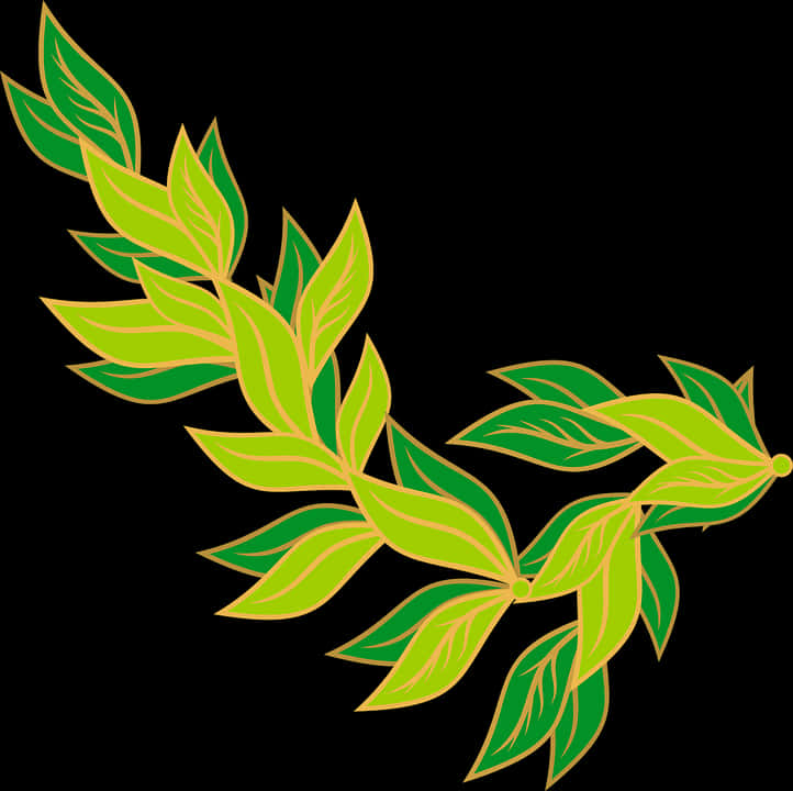 Green Leaf Branch Graphic PNG