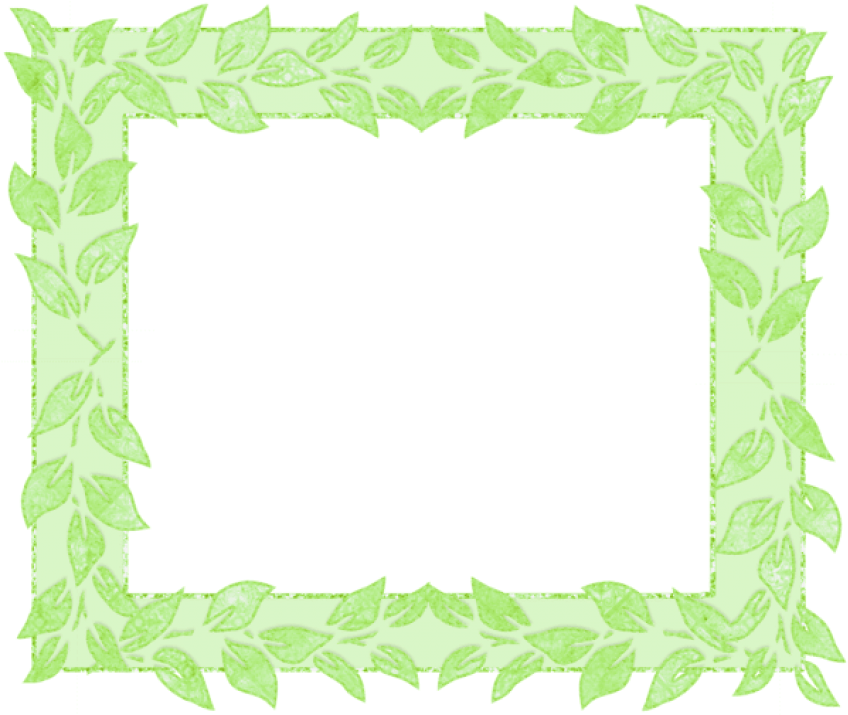 Green Leaf Decorative Frame PNG