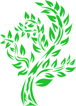 Green Leaf Phoenix Vector Art PNG