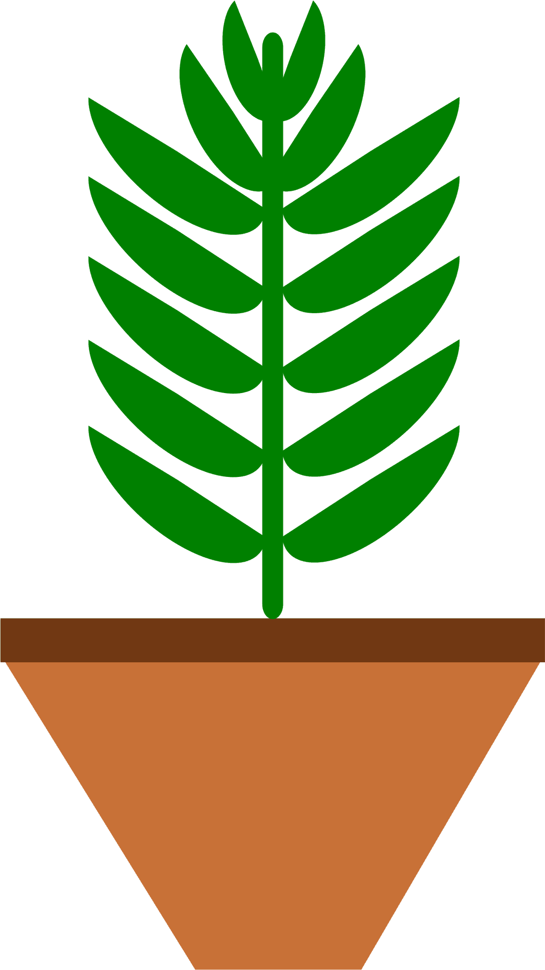 Green Leaf Plantin Terra Cotta Pot Vector PNG