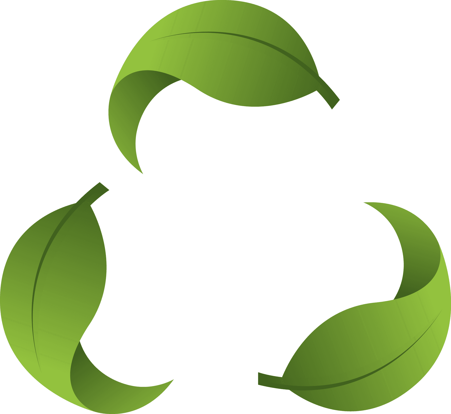 Green Leaf Recycle Symbol Vector PNG
