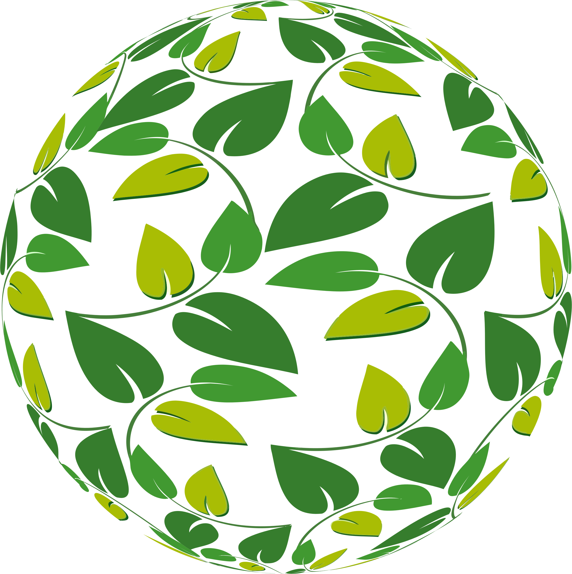 Green Leaf Sphere Pattern PNG