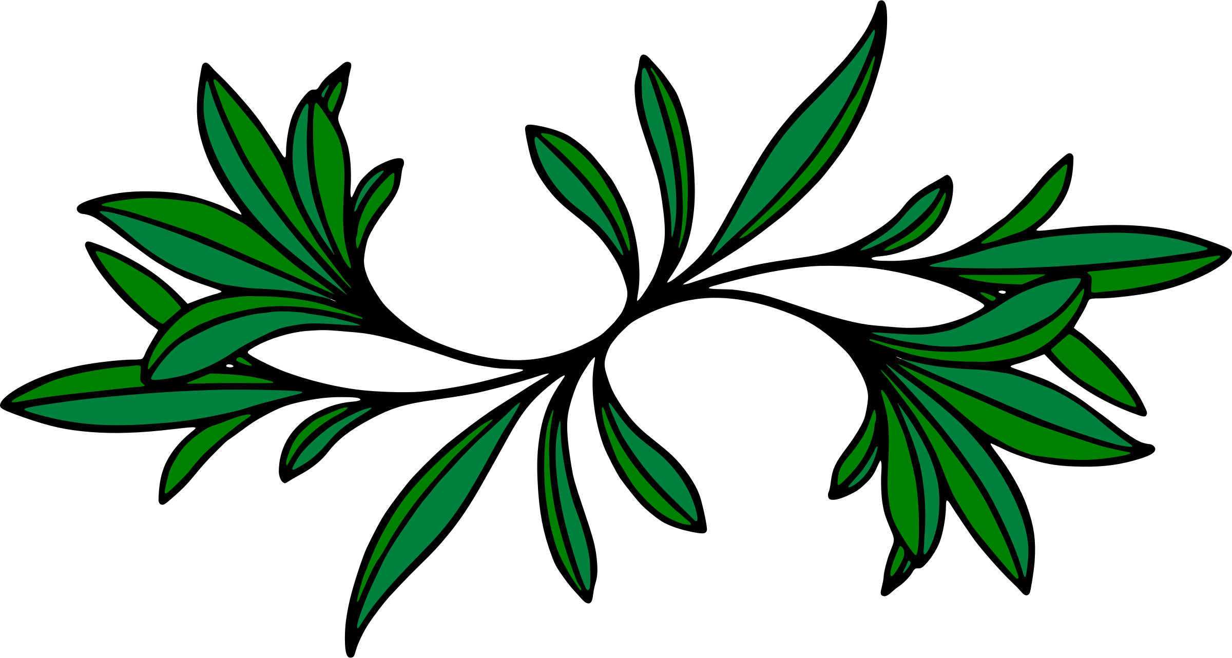 Green Leafy Branch Vector PNG