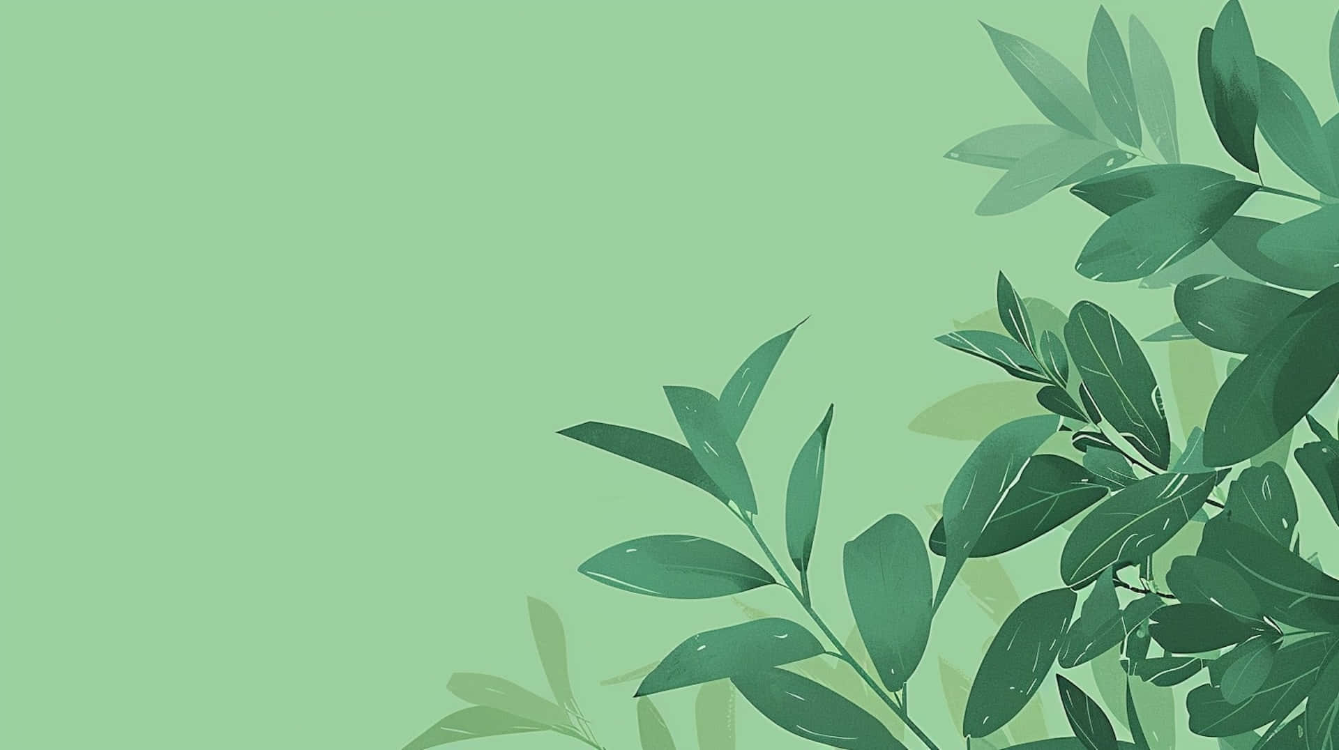 Green Leaves Aesthetic Background Wallpaper