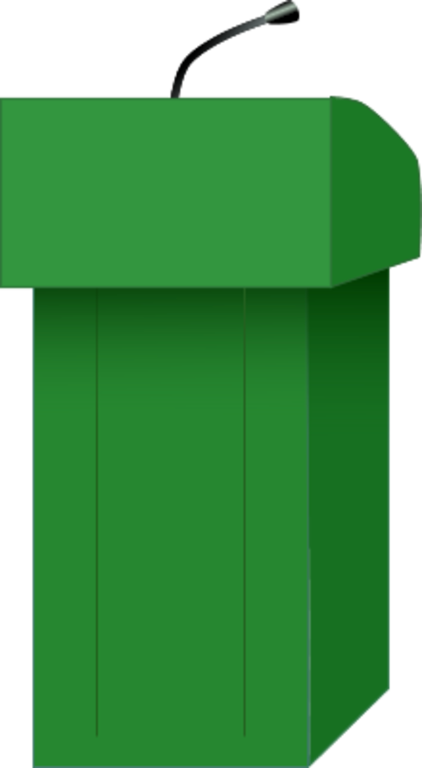 Green Lecternwith Microphone PNG