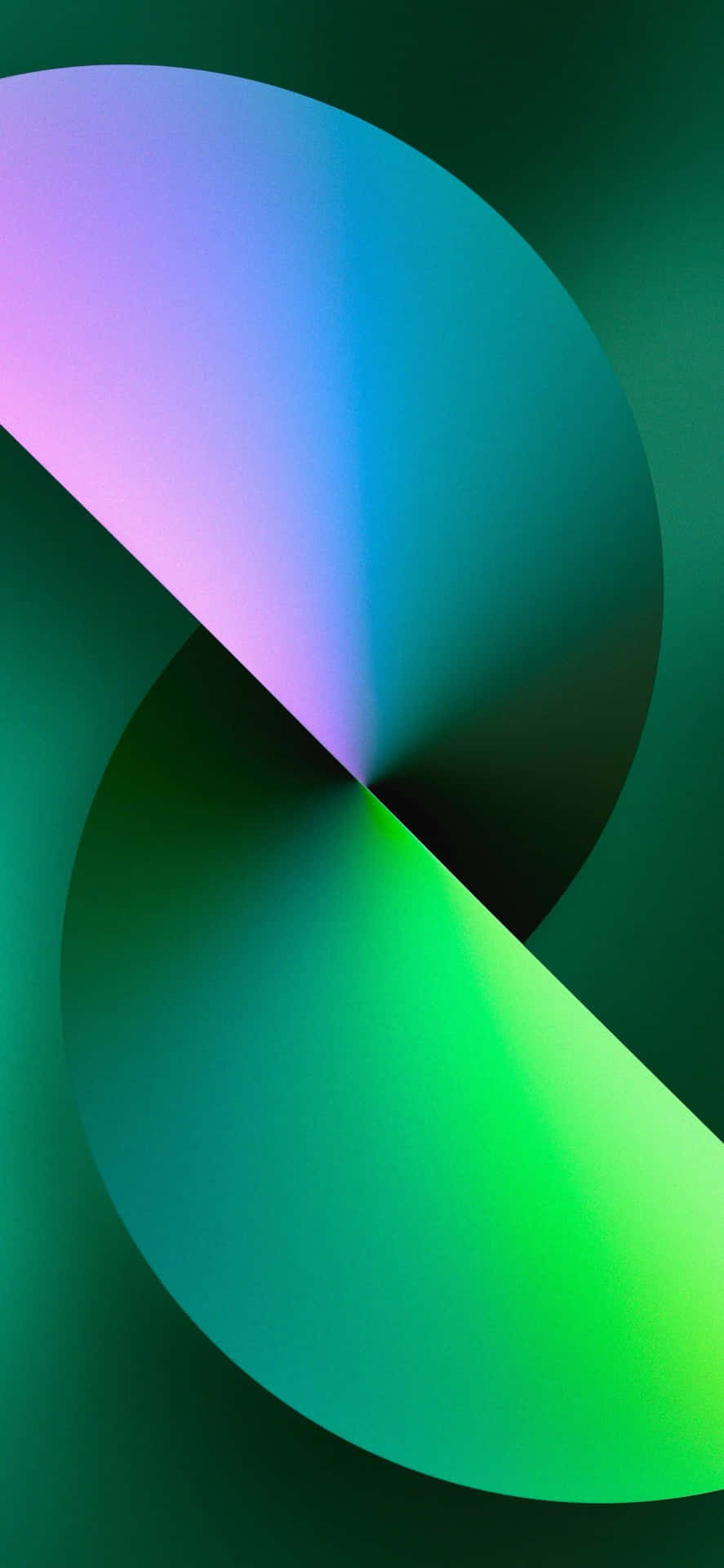 En grøn og lilla abstrakt design Wallpaper
