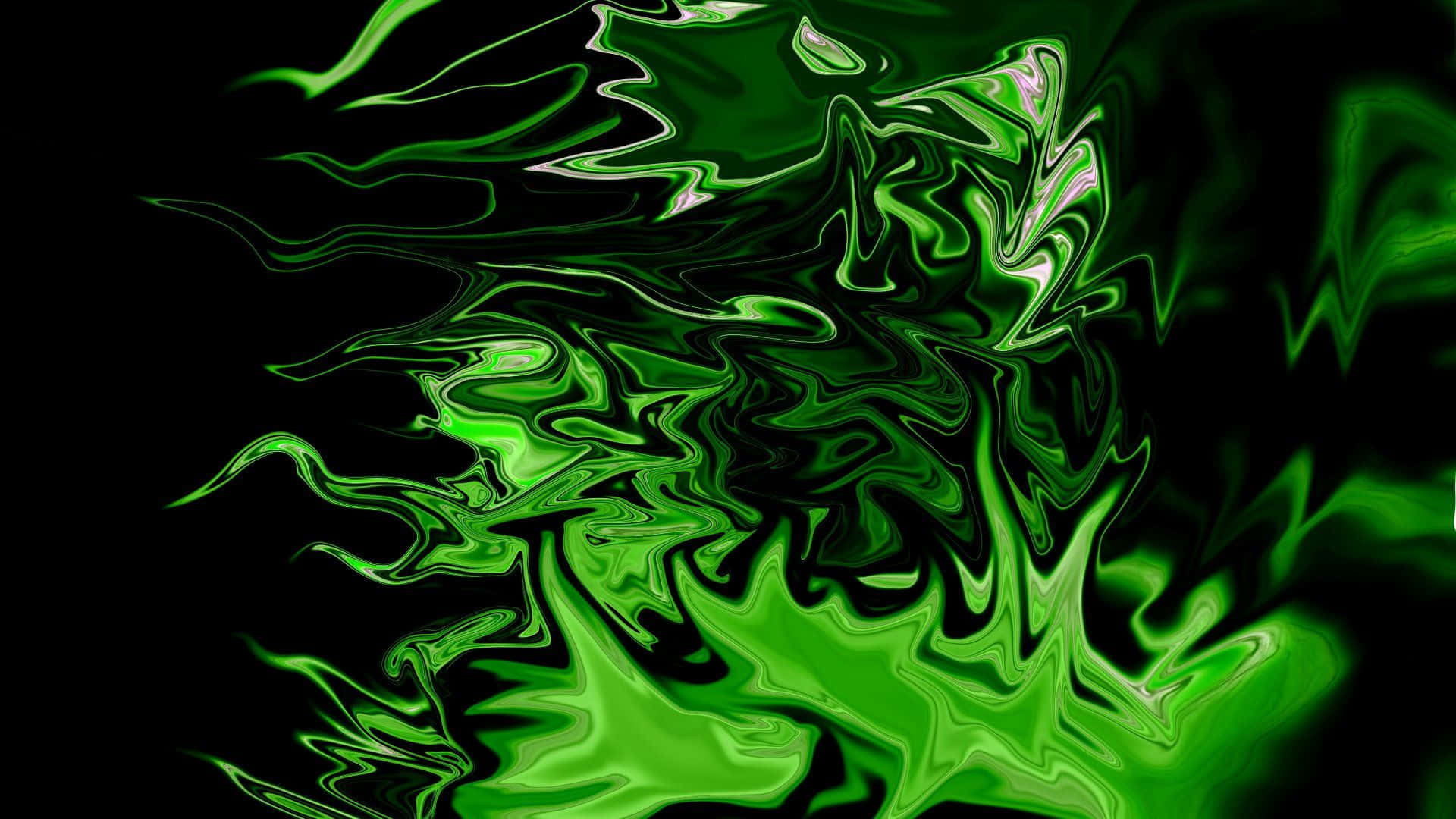 Green Led Abstract Art Forms Wallpaper