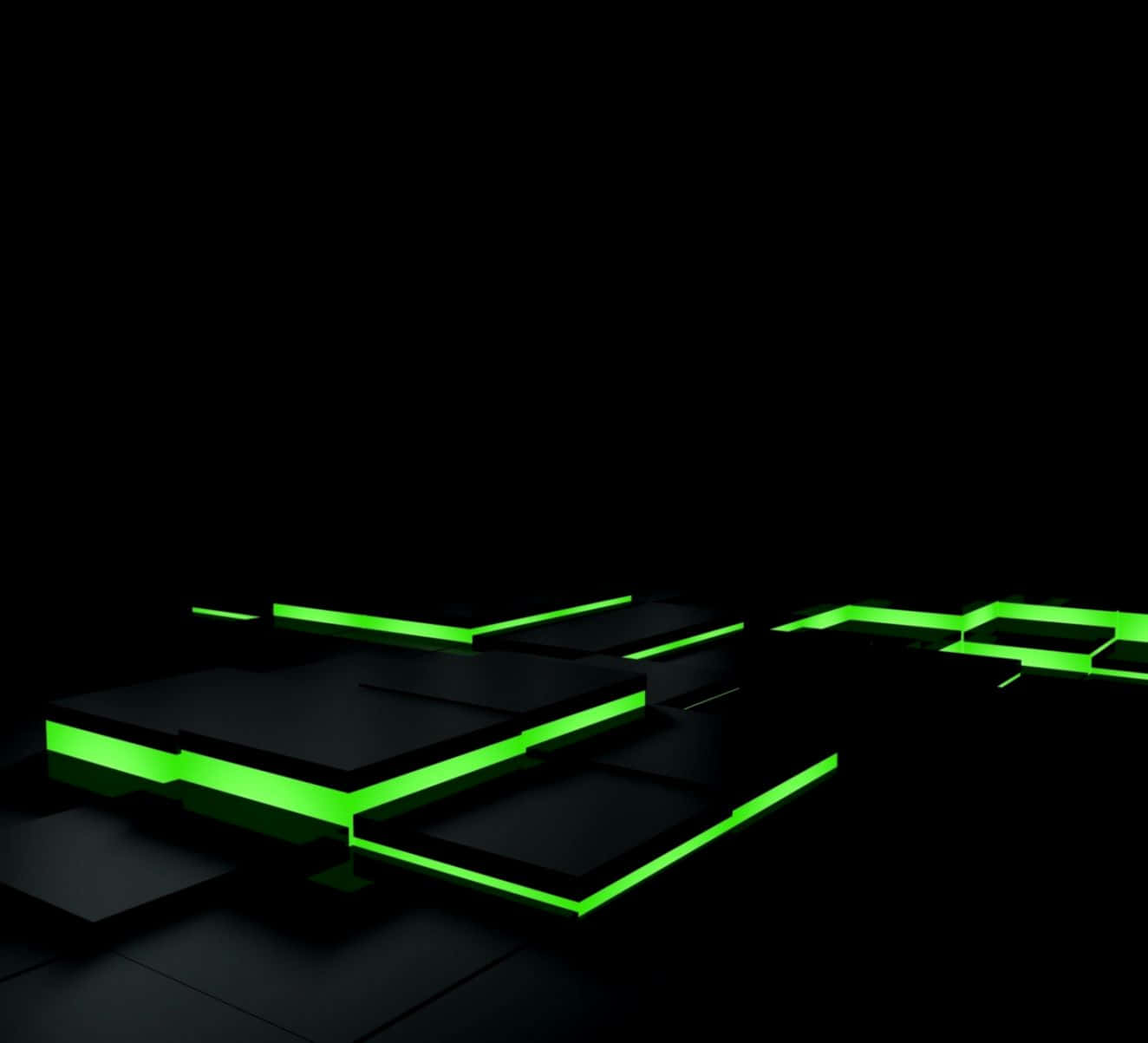 Et brillant grønt LED, der skinner op i natten Wallpaper