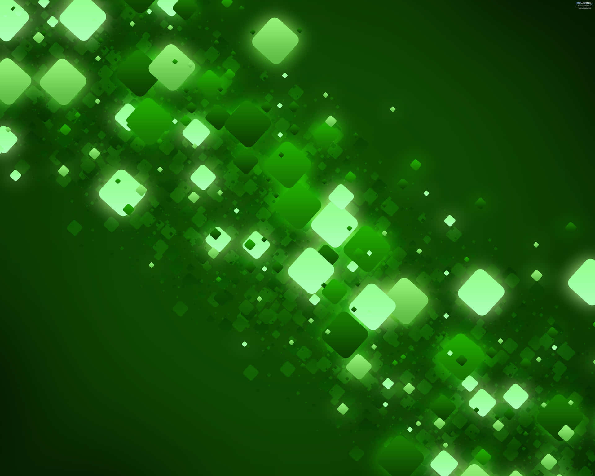 Green Squares On A Dark Background Wallpaper