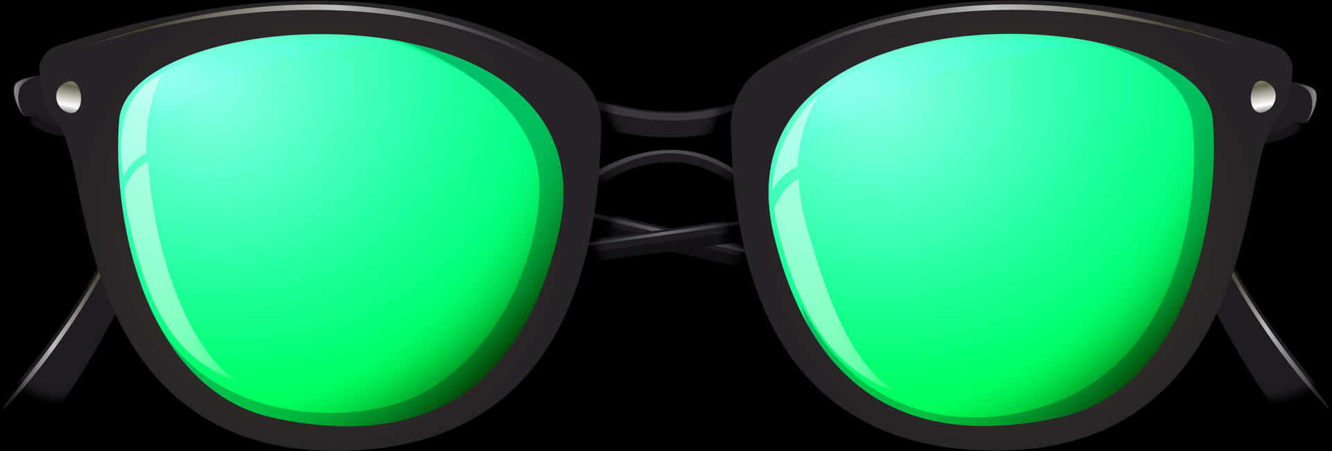 Green Lens Sunglasses Vector PNG