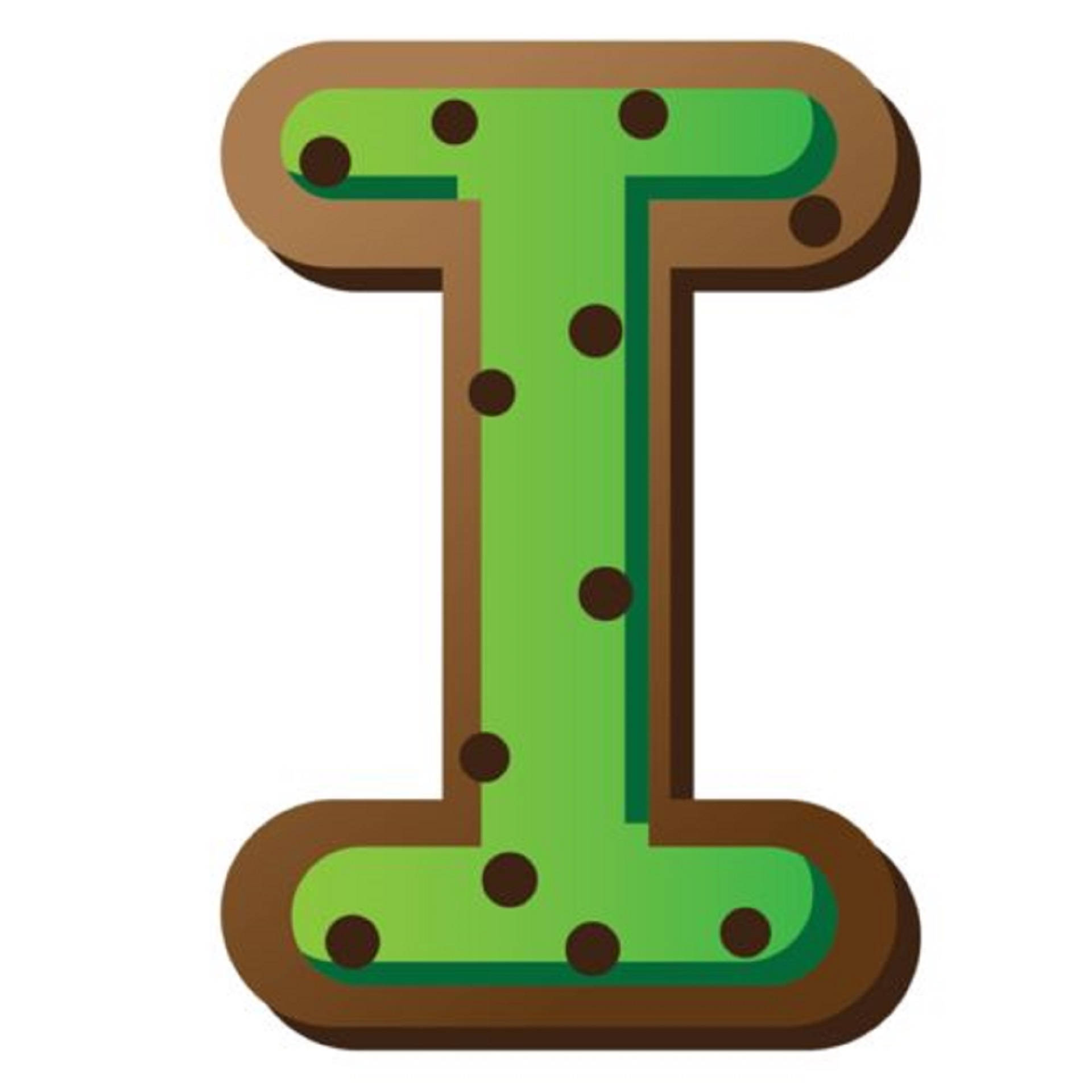 Green Letter I With Dots