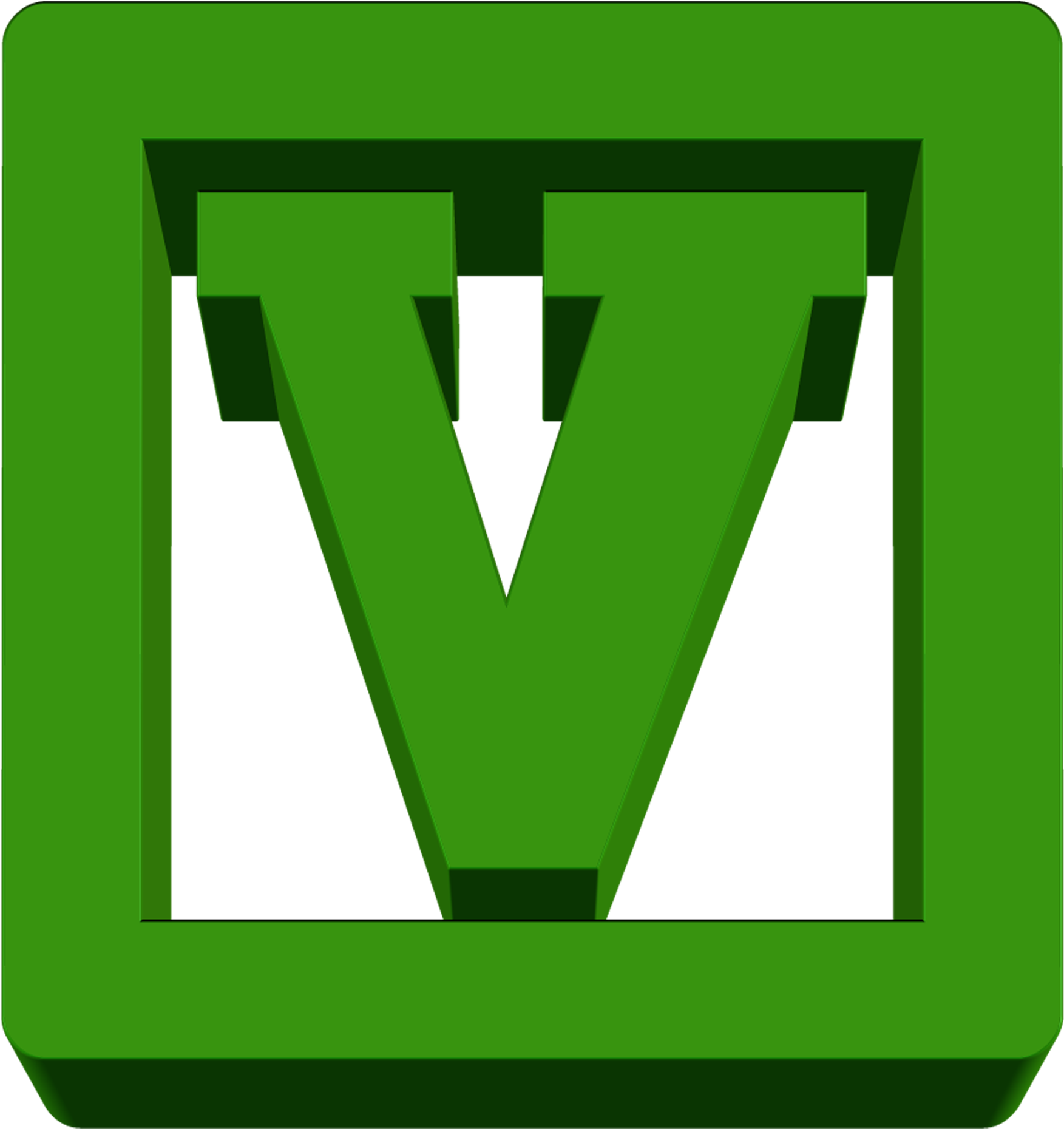 Green Letter V Icon PNG