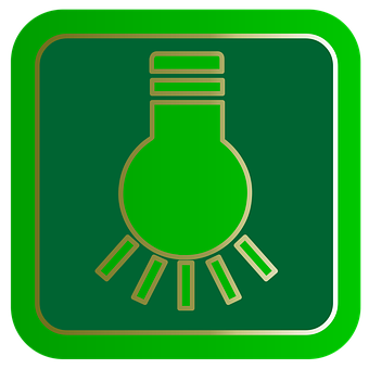 Green Lightbulb Icon PNG