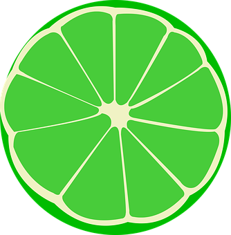 Green Lime Slice Graphic PNG