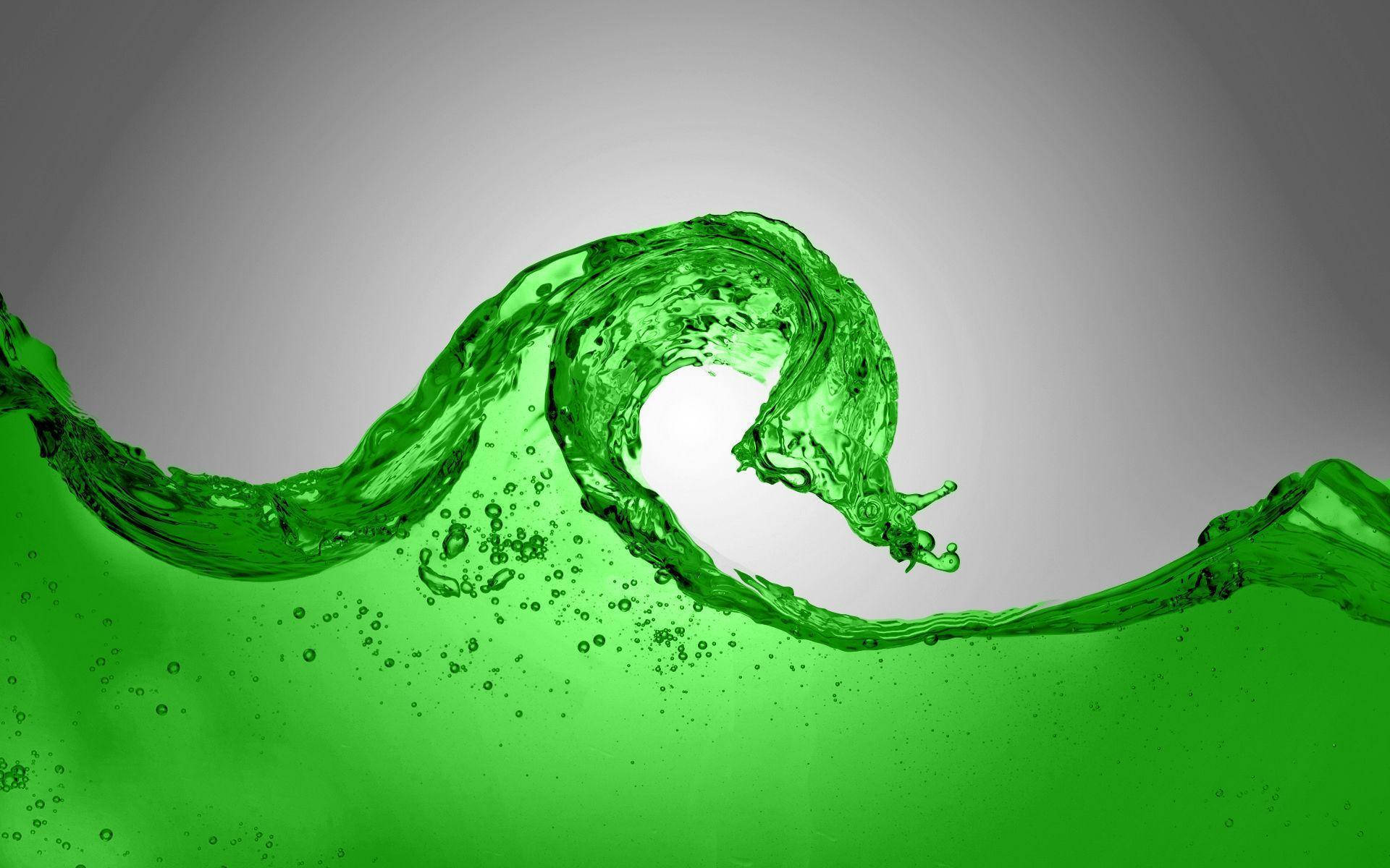 Green Liquid Wave Wallpaper