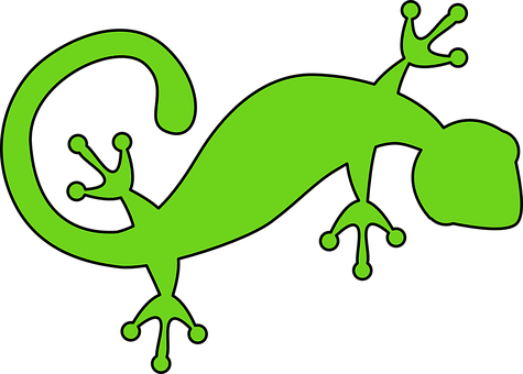 Green Lizard Silhouette PNG