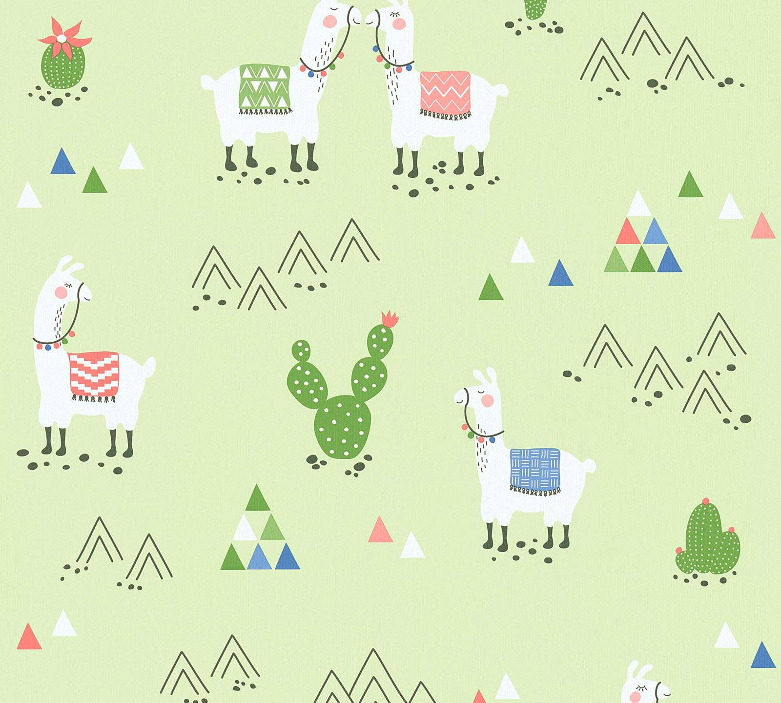 Green Llama Vector Art Wallpaper