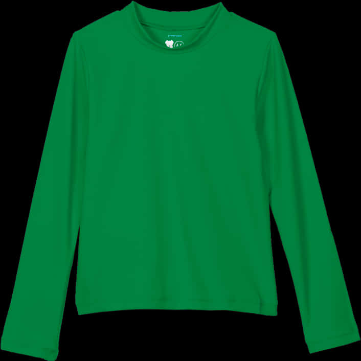 Green Long Sleeve Kids Top PNG