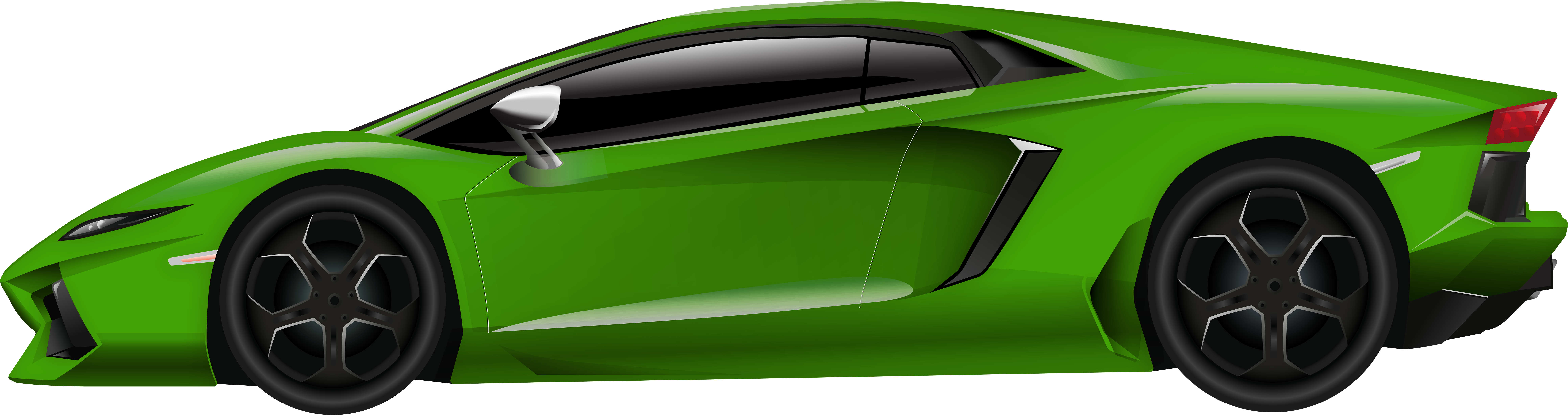 Green Luxury Sports Car Side View PNG