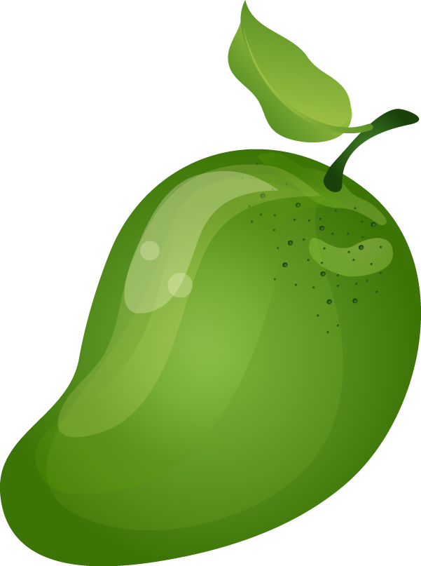 Green Mango Cartoon Illustration PNG