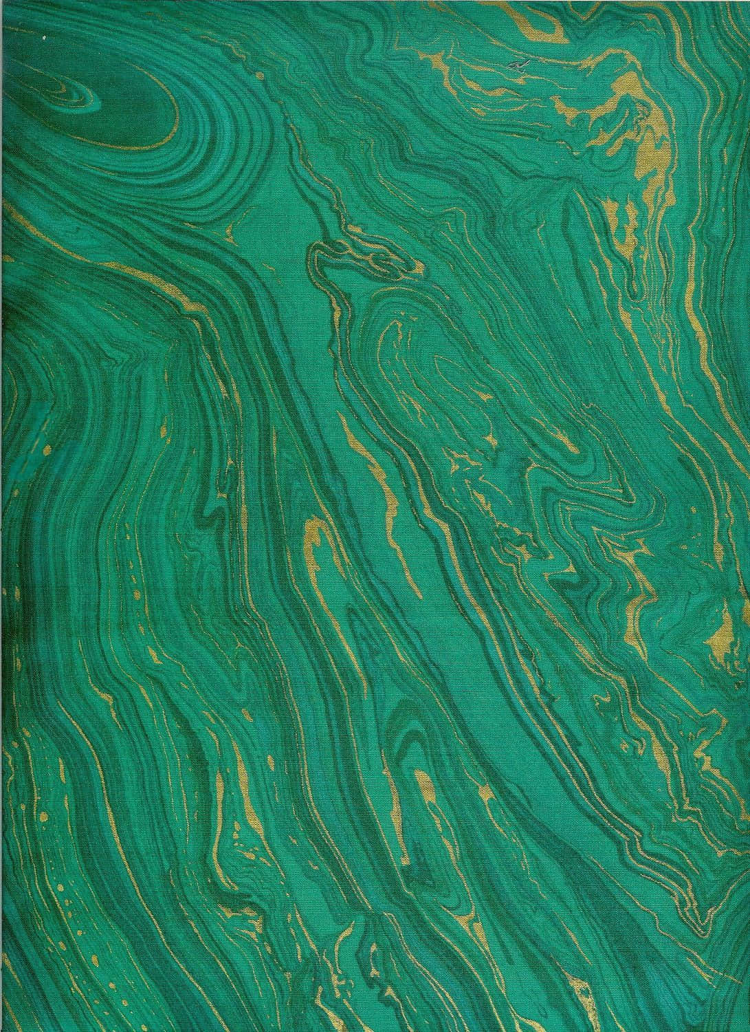 Green Marble Background Swirled With Gold