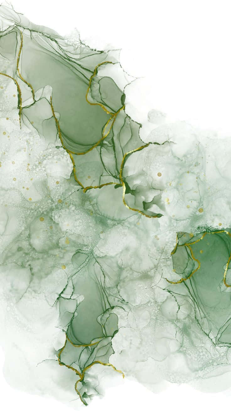 Green Marble Ink Patterns Wallpaper