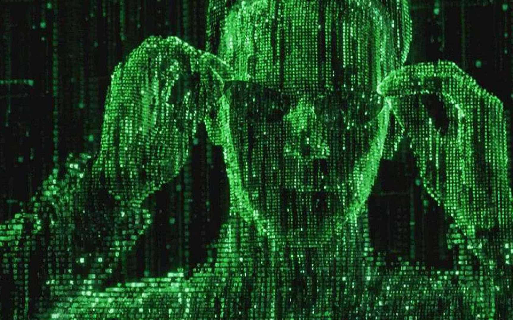 Green Matrix Code Person Wallpaper