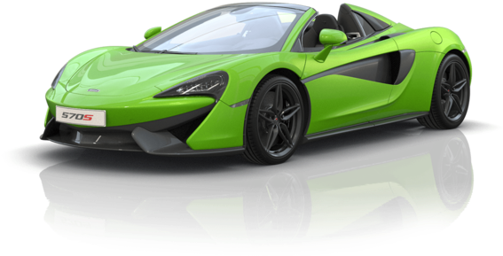 Green Mc Laren570 S Spider Side View PNG