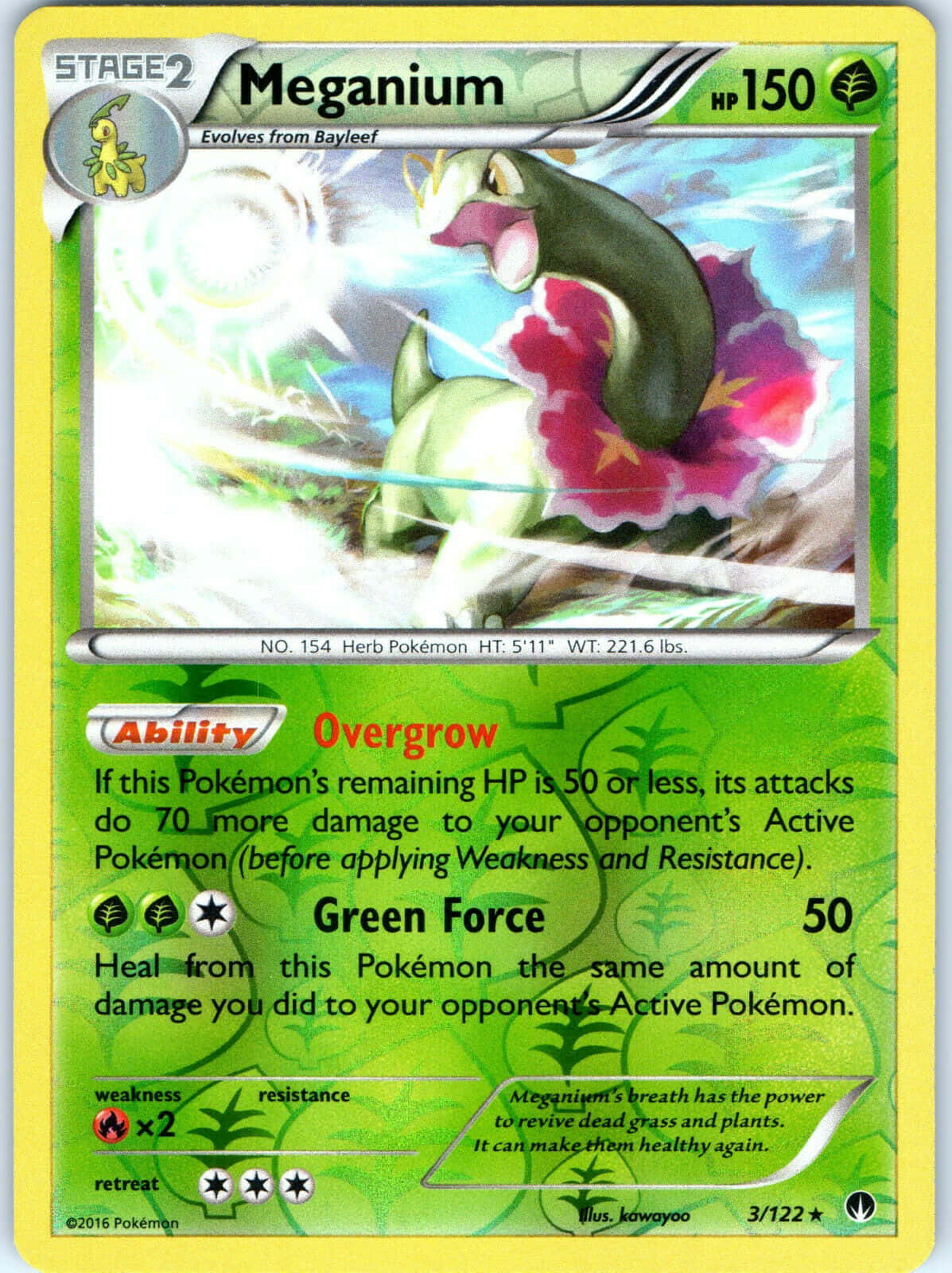 Green Meganium Pokemon Trading Card Wallpaper