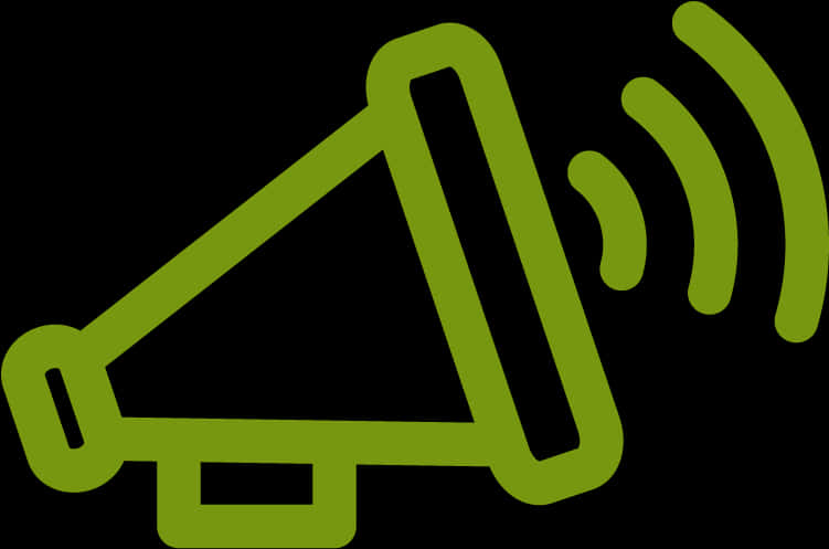 Green Megaphone Icon PNG