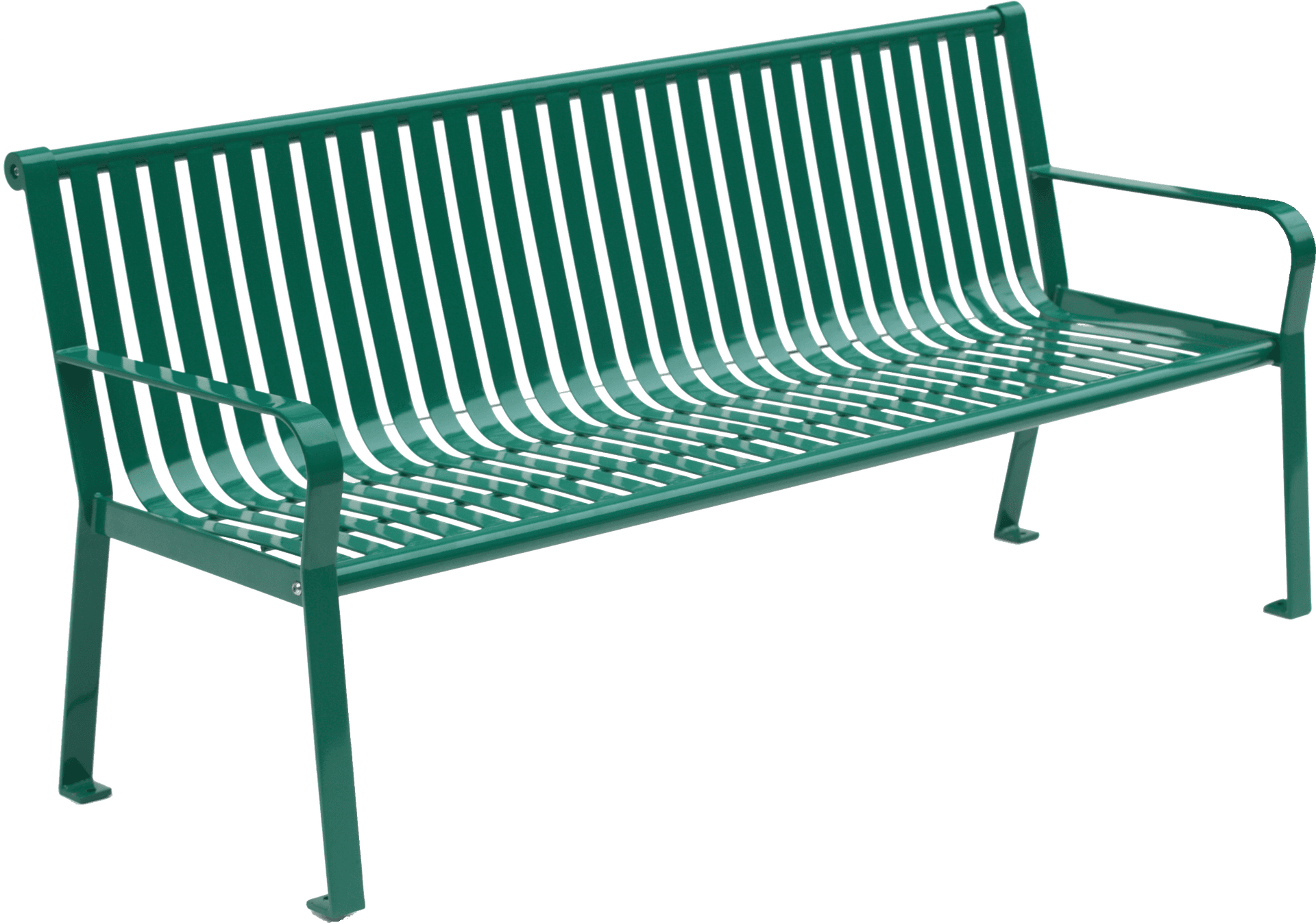 Green Metal Park Bench Outdoor Furniture PNG