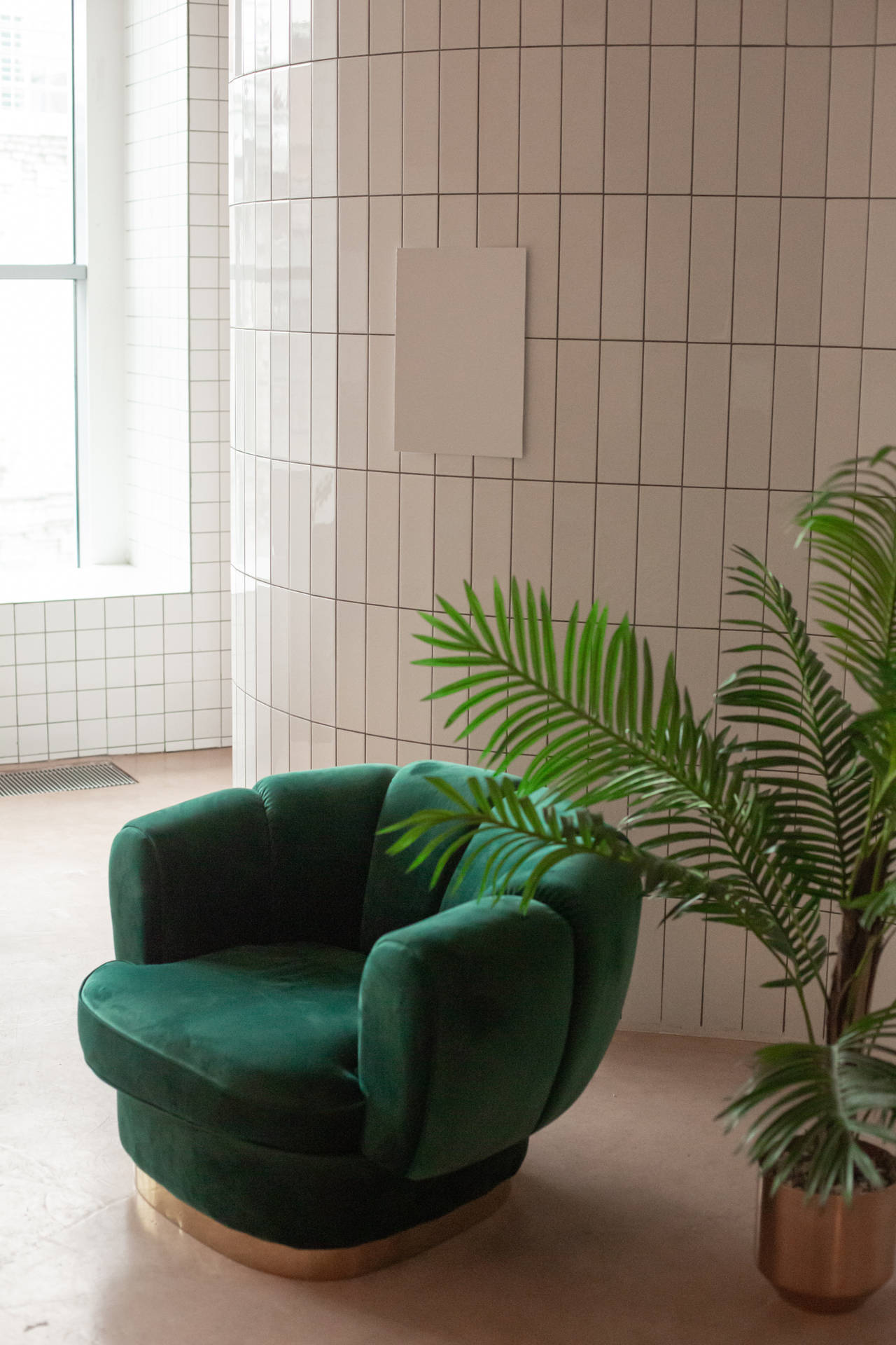 Green Minimalist Couch Chair Wallpaper