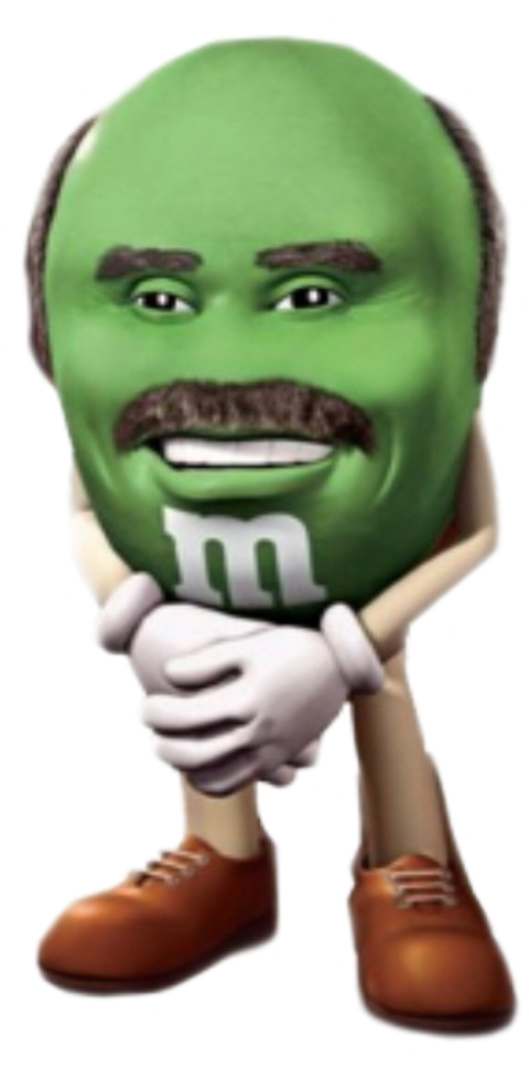 Green Mn M Character With Mustache PNG