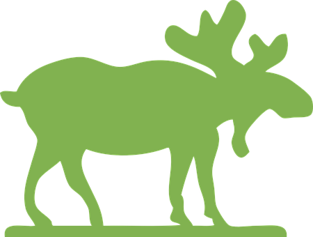 Green Moose Silhouette PNG