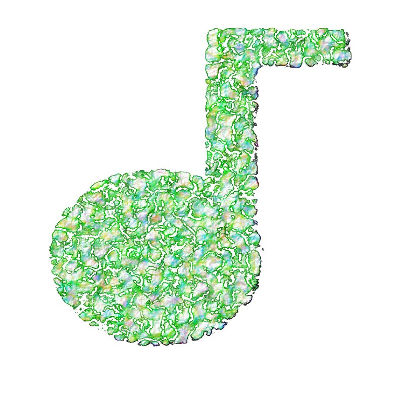 Green Mosaic Music Note PNG