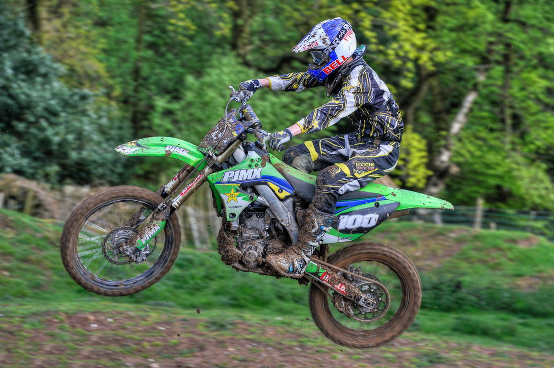 Green Motocross Bike Forest Picture