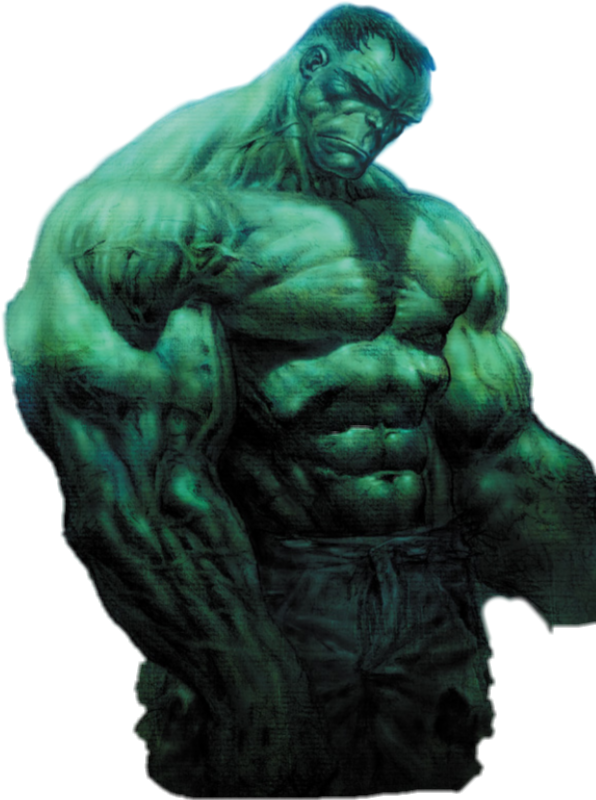 Green Muscular Comic Character PNG