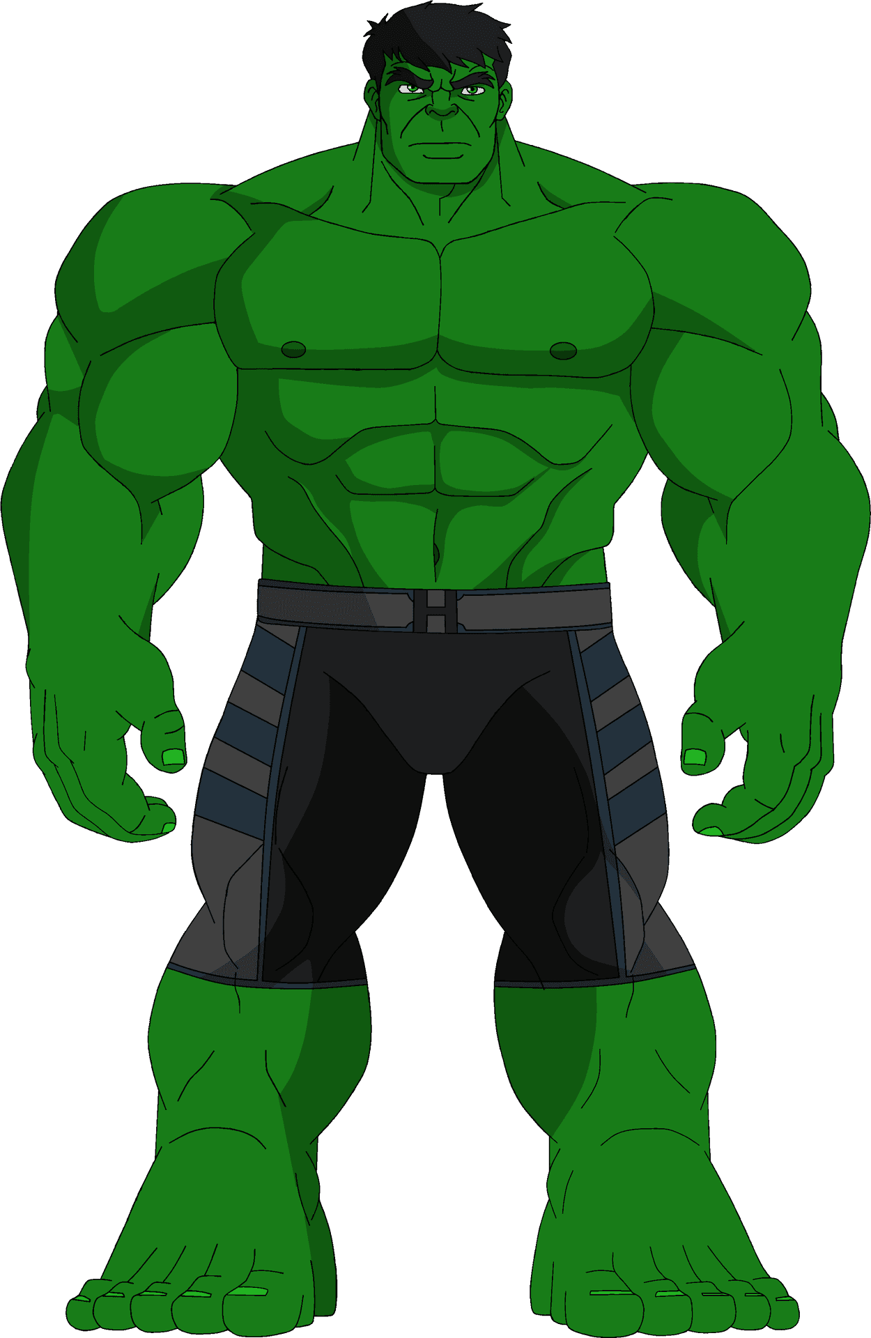 Green Muscular Comic Character Illustration PNG