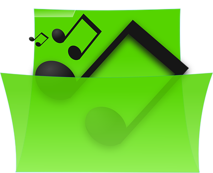 Green Music Folder Icon PNG