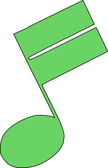 Green Musical Note Graphic PNG